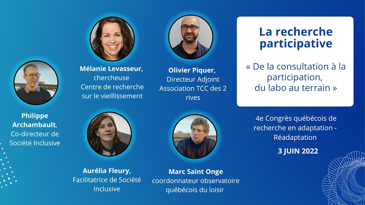 Table ronde organisée par Société Inclusive (in French)  -  June 3, 8:45-10:00am