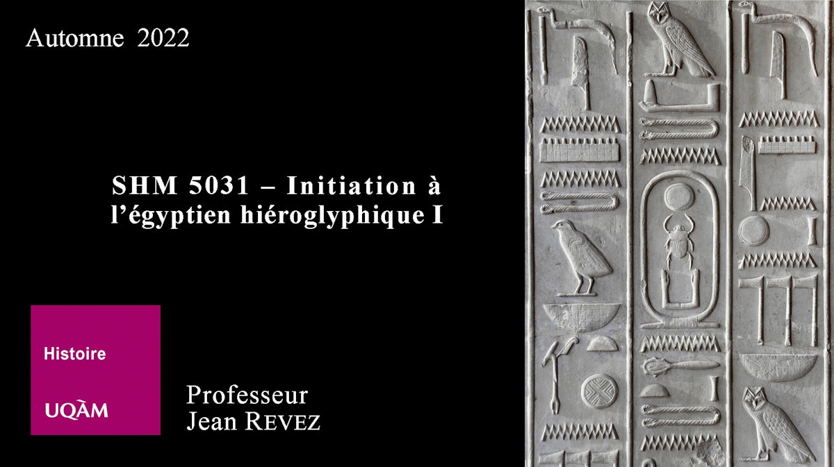 SHM 5031 - Initiation à l'égyptien hiéroglyphique I